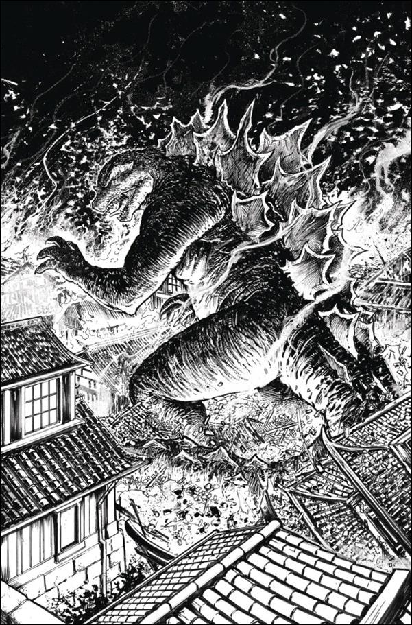 Godzilla: Here There Be Dragons II - Sons of Giants issue 1-C Gavin Smith B&W Virgin 1:10 Cover