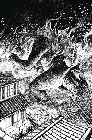 Godzilla: Here There Be Dragons II - Sons of Giants issue 1-C Gavin Smith B&W Virgin 1:10 Cover