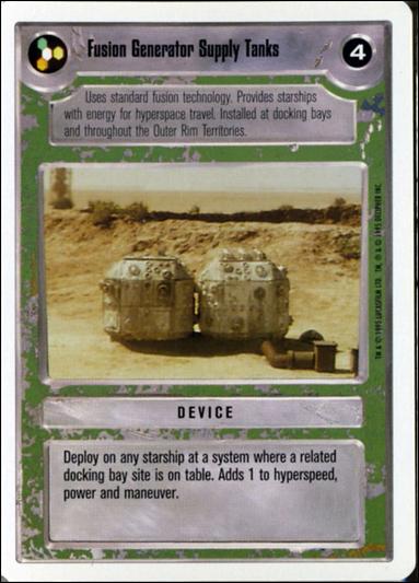 Star Wars: Premiere Unlimited (Base Set) card 198 Fusion Generator Supply Tanks