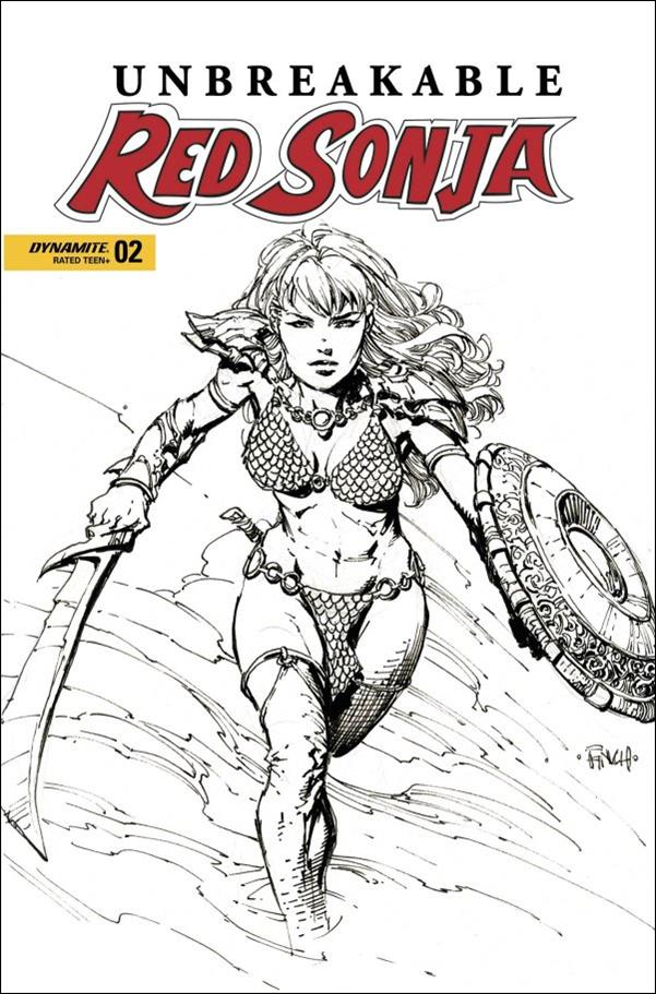 Unbreakable Red Sonja issue 2-D David Finch B&W Cover