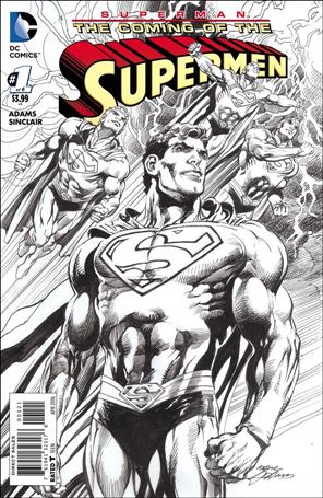 Superman: The Coming of the Supermen issue 1-B Black & White Cover