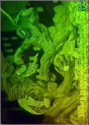 Marvel Universe: Series 4 (Hologram Subset) card 1 Venom vs Spider-Man (Green Hologram)