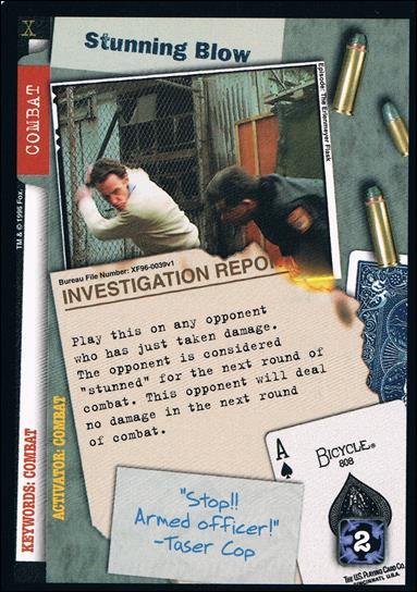 X-Files: Premiere Edition (Base Set) card XF96-0039v1 Stunning Blow
