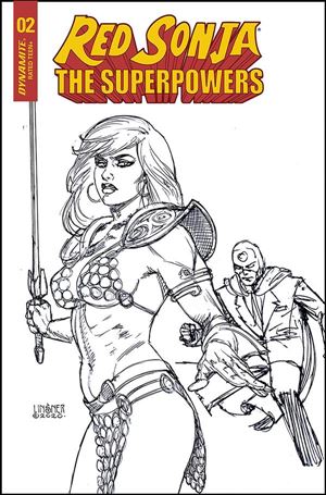Red Sonja: The Superpowers issue 2-L Joseph Michael Linsner 1:20 Black & White Cover