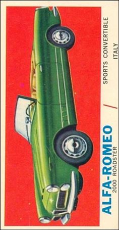 Sports Cars (1961) (Base Set) card 10 Alfa-Romeo 2000 Roadster