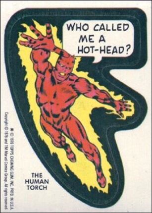 Marvel Super Heroes Stickers (Base Set) card NN32 The Human Torch - 
