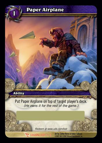 World of Warcraft: March of the Legion (Loot Subset) card 1 Paper Airplane