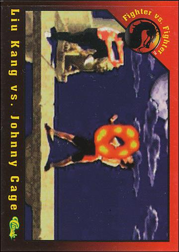 Mortal Kombat (Base Set) card 38 Liu Kang vs. Johnny Cage