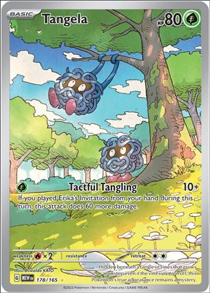 Pokemon: Scarlet & Violet - 151 (Base Set) card 178/165 Tangela (HoloFoil) Full Art Illustration