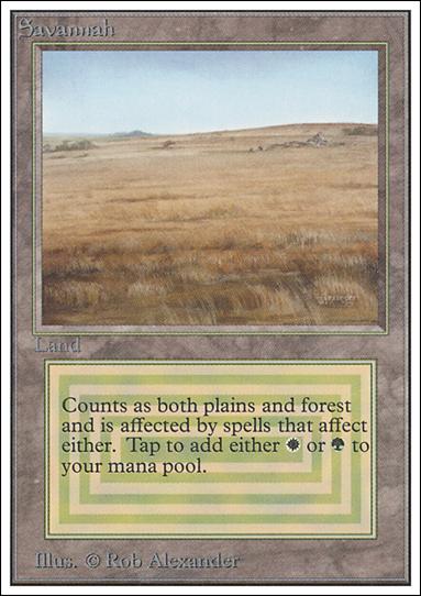 Magic the Gathering: Unlimited (Base Set) card 281 Savannah