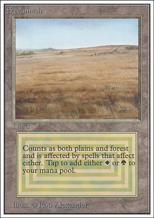 Magic the Gathering: Unlimited (Base Set) card 281 Savannah