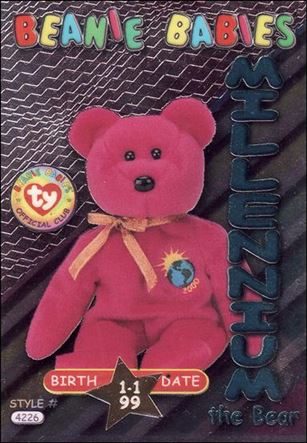Beanie Babies Series 3 (Birthday or Rookie Subset) card 37 Millenium the Bear Teal Lettering