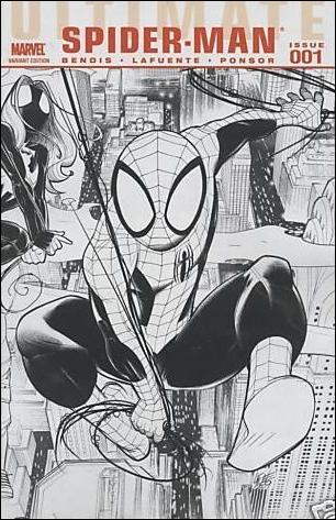 Ultimate Spider-Man (2009) issue 1-B David Lafuente "Black and White" Cover
