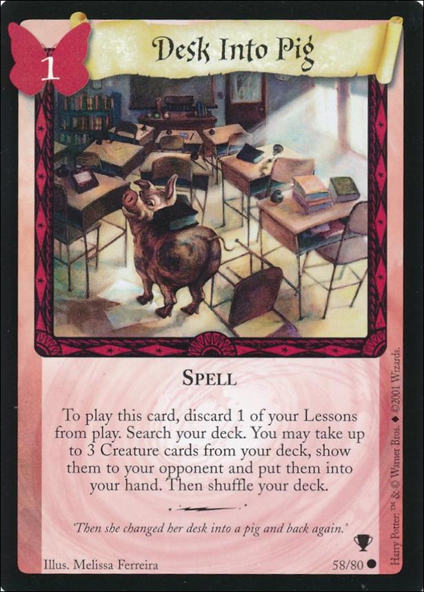 Harry Potter: Quidditch Cup (Base Set) card 58 Desk Into Pig