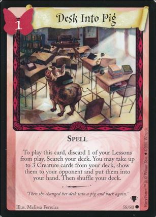 Harry Potter: Quidditch Cup (Base Set) card 58 Desk Into Pig