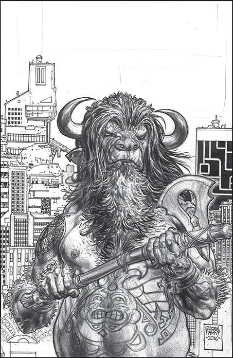 American Gods issue 1-G Glenn Fabry Forbidden Planet/Jetpack Sketch Cover
