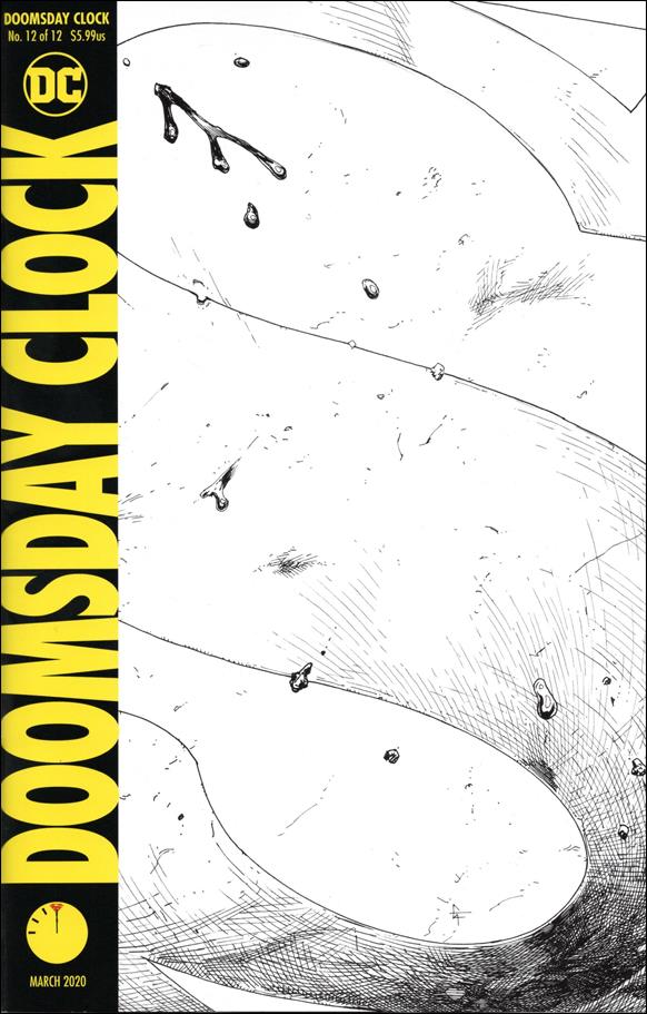 Doomsday Clock issue 12-D Gary Frank B&W S-Shield Cover (2nd Printing)
