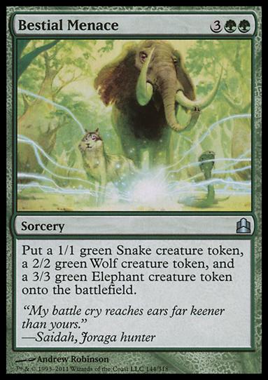 Magic the Gathering: Commander (Base Set) card 144 Bestial Menace