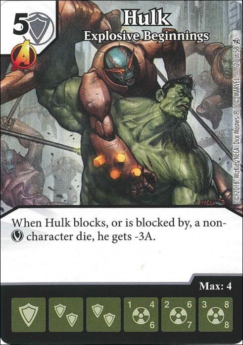 Marvel Dice Masters Avengers Infinity Campaign Box  card 27 Hulk: Explosive Beginnings 