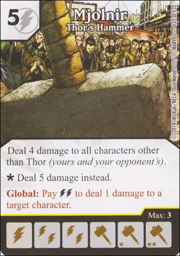 Marvel Dice Masters Avengers vs. X-Men  card 127 Mjolnir: Thor's Hammer
