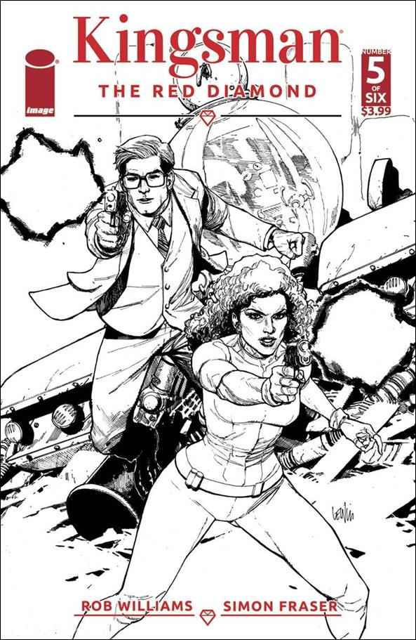 Kingsman: The Red Diamond issue 5-B Leinil Yu Black and White Cover