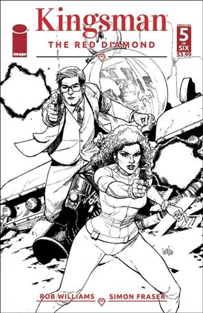 Kingsman: The Red Diamond issue 5-B Leinil Yu Black and White Cover