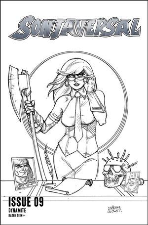 Sonjaversal issue 9-H Joseph Michael Linsner 1:10 Black & White Cover