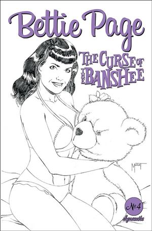 Bettie Page: The Curse of the Banshee issue 4-J Marat Mychaels 1:10 Black & White Cover