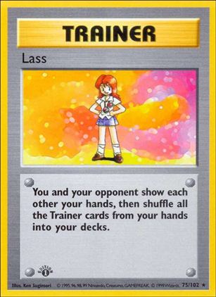Pokemon (Base Set) card 75/102 Lass (1st Edition) - Shadowless