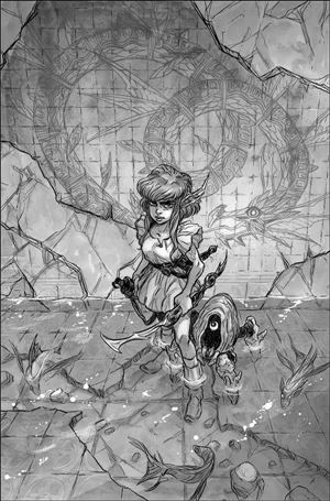 Skybound X issue 4-E Pablo Tunica 1:10 Black & White Virgin Cover