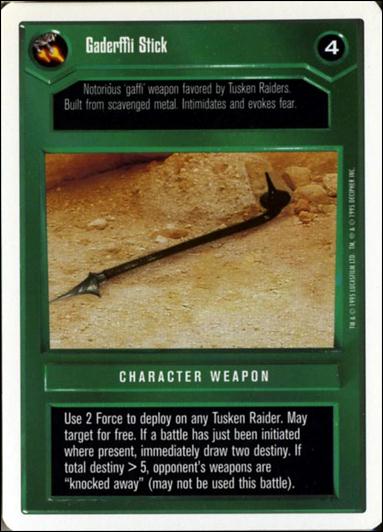Star Wars: Premiere Unlimited (Base Set) card 156 Gaderffii Stick