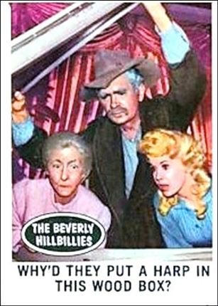 Beverly Hillbillies (Base Set) card 27 Why'd They Put a Harp in This Wood Box?