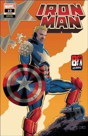 Iron Man (2020) issue 10-B John Cassaday Captain America 80th Ann. Cover    