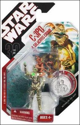 Star Wars: 30th Anniversary Collection 3 3/4" Action Figures (2007) figure 30 C-3PO & Salacious Crumb w/ Collector Coin