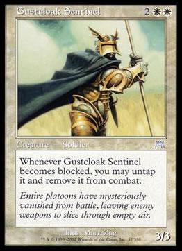 Magic the Gathering: Onslaught (Base Set) card 37 Gustcloak Sentinel