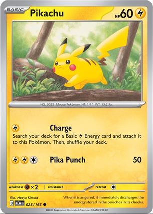 Pokemon: Scarlet & Violet - 151 (Base Set) card 025/165-C Pikachu (Cosmos Reverse Holofoil)