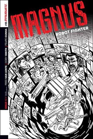 Magnus Robot Fighter (2014) issue 8-D Cory Smith 1:25 Black & White Cover