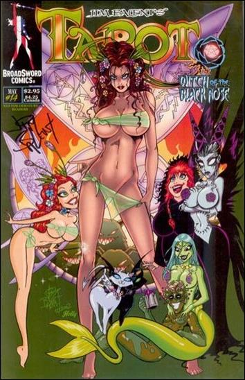 Tarot: Witch of the Black Rose issue 14-D Green Background Cover Signed by Jim Balent w/ COA