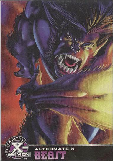 1996 Fleer Ultra X-Men All Chromium (Alternate X Embossed Subset) card 1 Beast