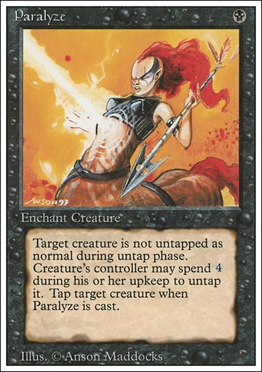 Magic the Gathering: Revised (Base Set) card 121 Paralyze