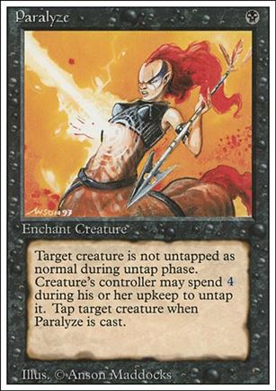 Magic the Gathering: Revised (Base Set) card 121 Paralyze