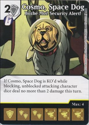 Marvel Dice Masters Guardians of the Galaxy  card 87 Cosmo, Space Dog: Bozhe Moi! security Alert 