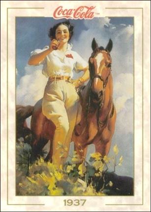 Coca-Cola Collection Series 1 (Base Set) card 38 Woman With Horse
