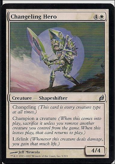 Magic the Gathering: Lorwyn (Base Set) card 9 Changeling Hero