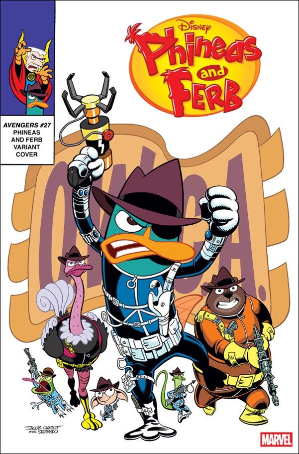 Avengers (2023) issue 27-C Jacob Chabot Phineas and Ferb Cover