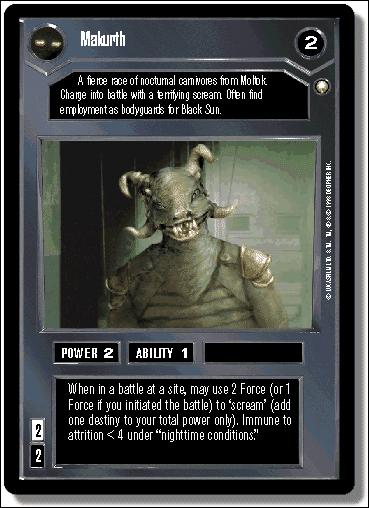 Star Wars: Special Edition Limited (Base Set) card 22 Makurth