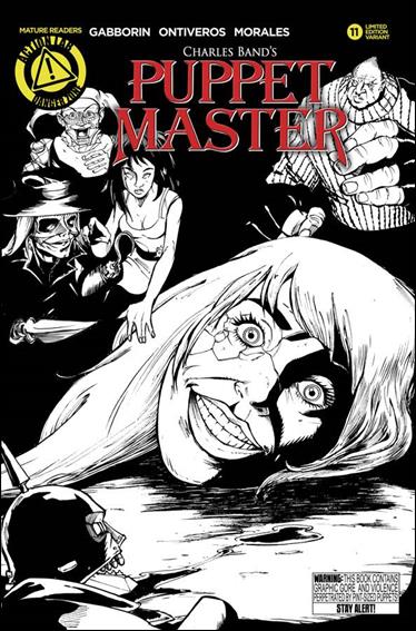 Puppet Master (2015) issue 11-C Antonio Ontiveros Black & White Cover 1/1500