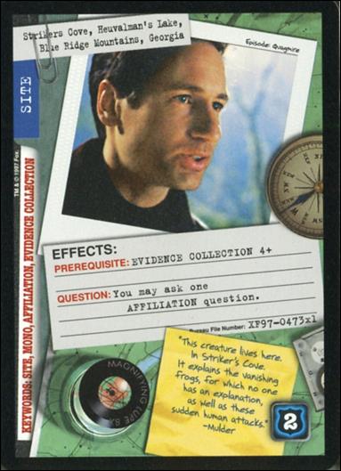 X-Files: 101361 (Base Set) card XF97-473x1 Strikers Cove, Heuvalman's Lake, Blue Ridge Mtns