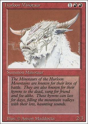 Magic the Gathering: Revised (Base Set) card 159 Hurloon Minotaur