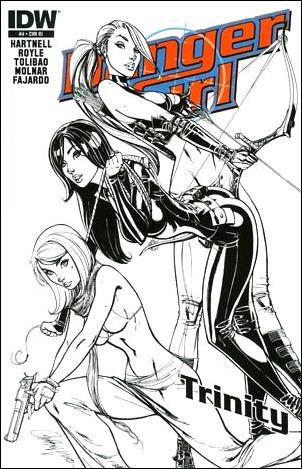 Danger Girl: Trinity issue 4-B 1:10 Black and White Cover